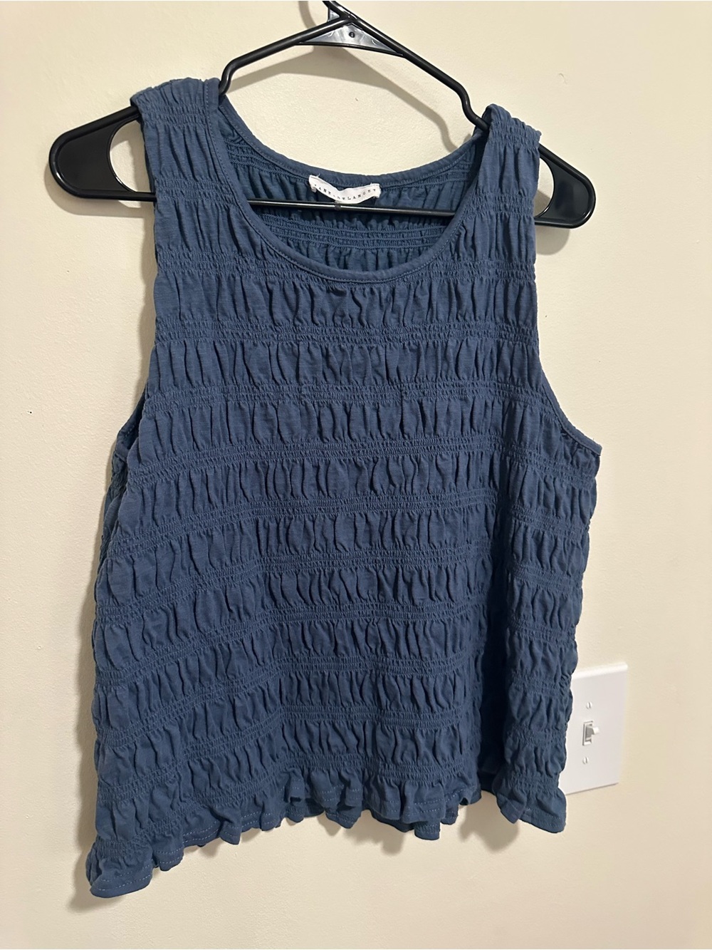 Jane + Delancey Smocked Blue Sleeveless Tank Top - XL